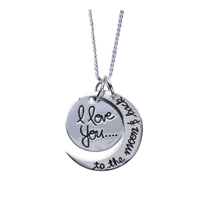 Sterling Silver - 'I Love You to the Moon and Back' Pendant